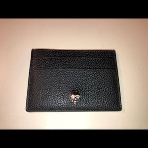 Alexander McQueen Black Leather Card Holder